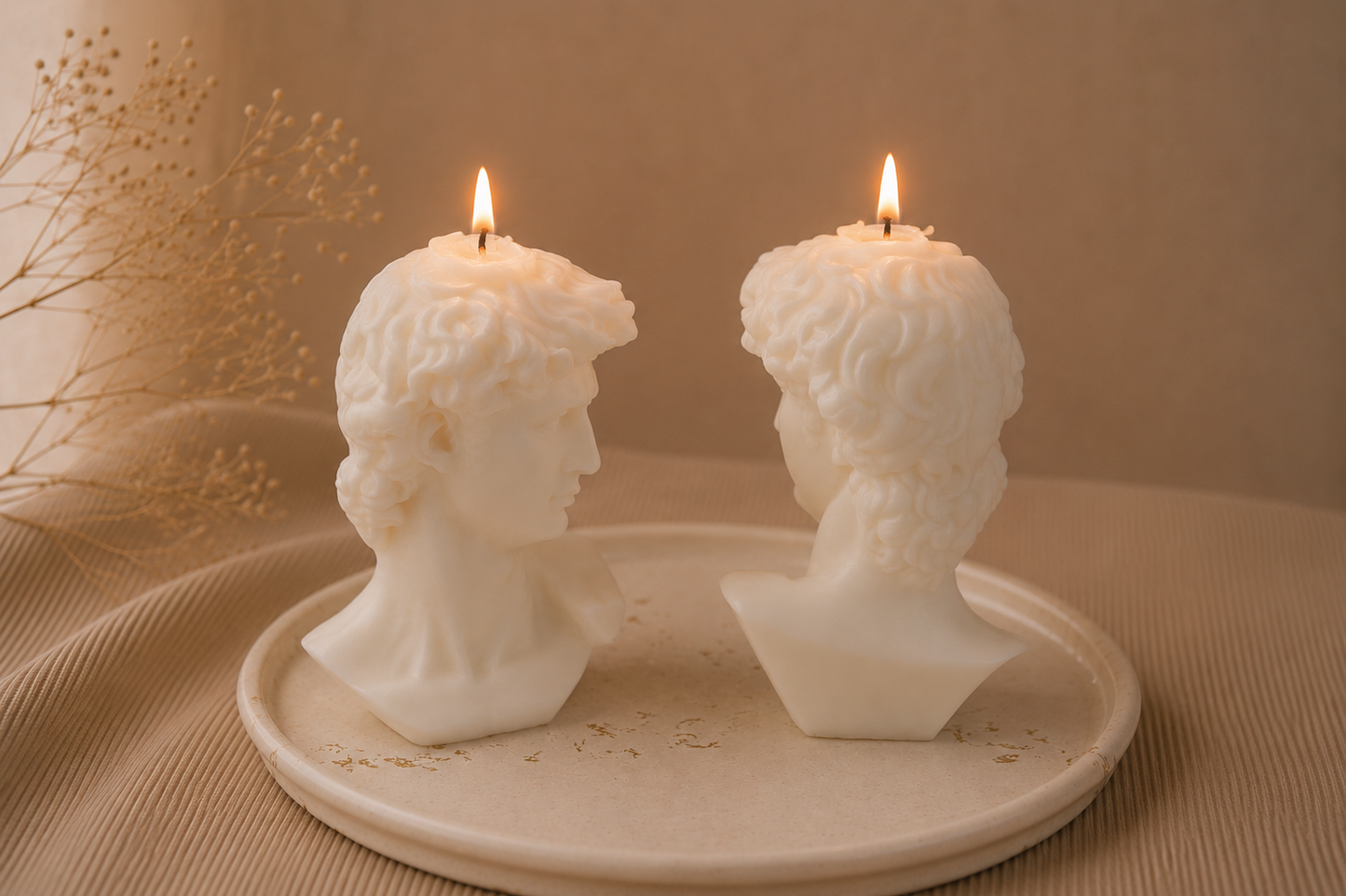 Michelangelo’s David Head Candle