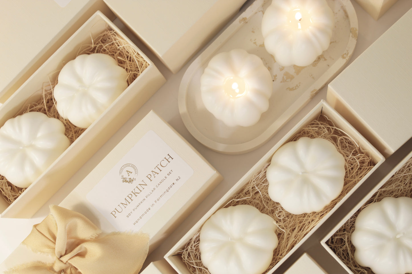 Pumpkin Patch Soy Pillar Candle Set