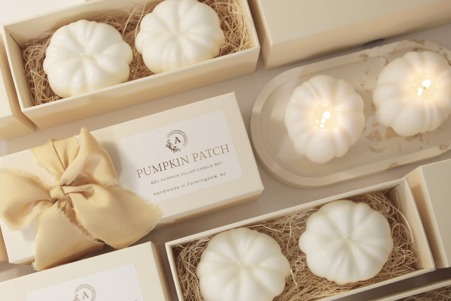 Pumpkin Patch Soy Pillar Candle Set