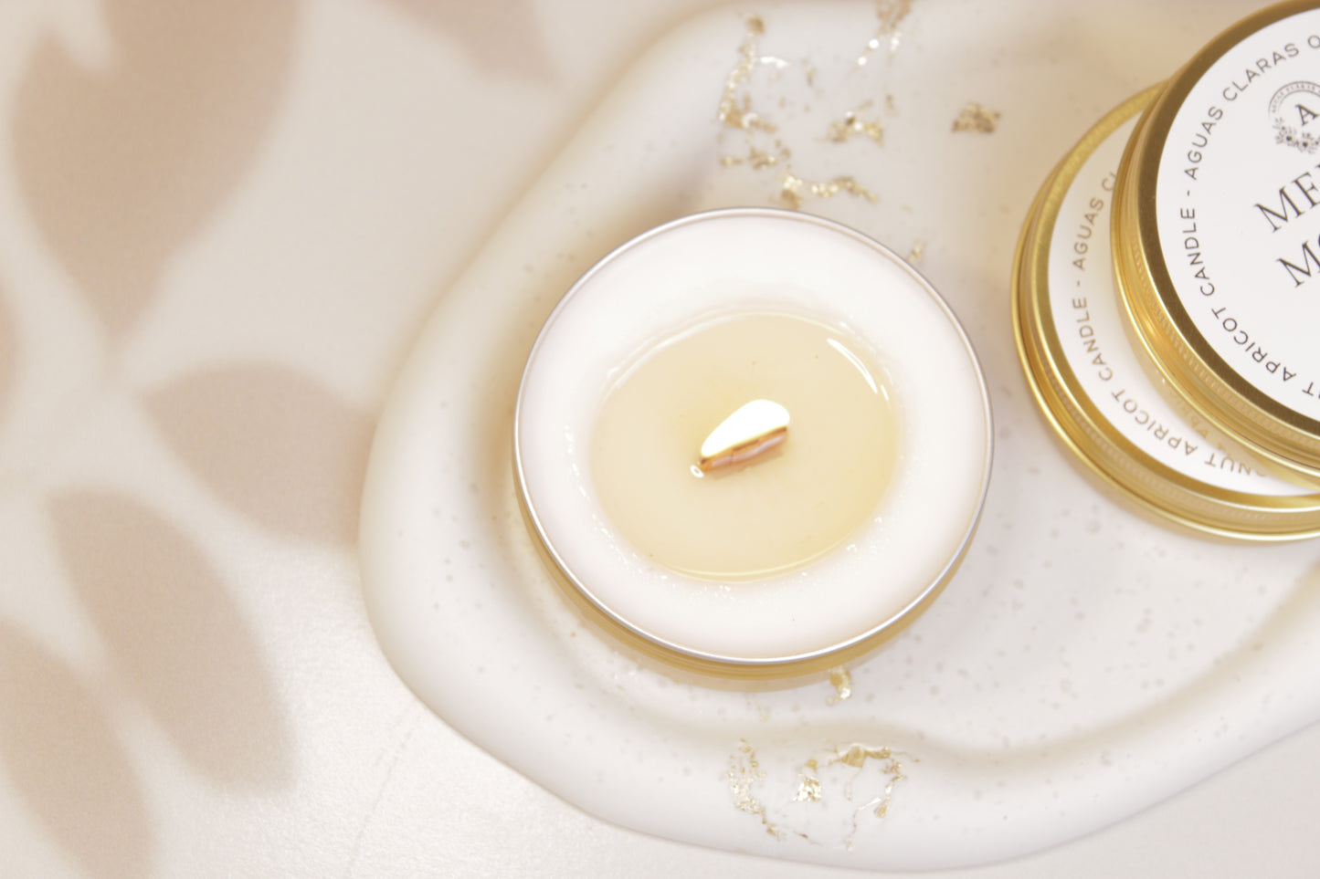 Irregular Oval Cloud Tray with Gold Leaf