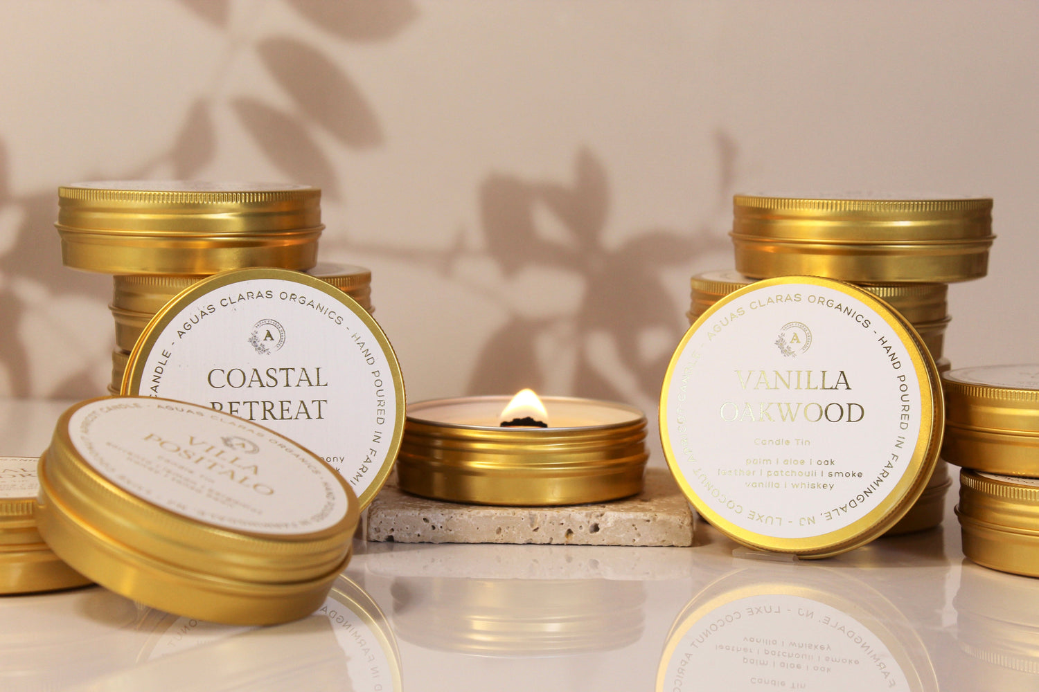Golden Travel Candle Tin