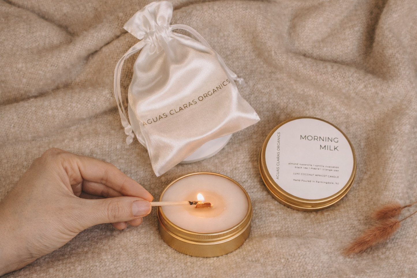 Morning Milk Candle Golden Travel Tin - Addictive Gourmand
