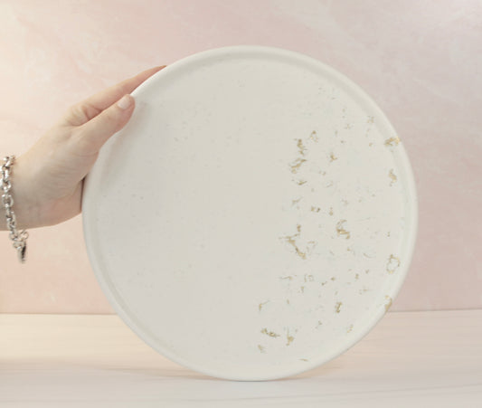 Large Round Tray - Gold Leaf Details