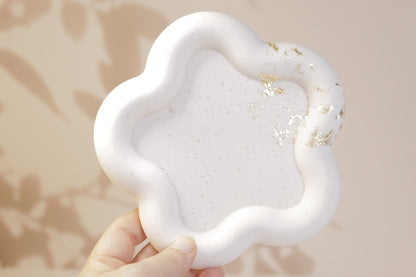 Flower Cloud Tray with Gold Leaf