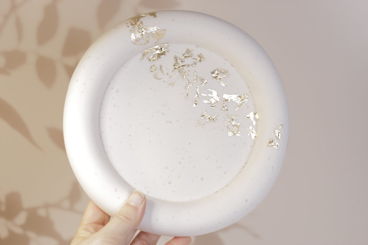 Round Cloud Tray with Gold Leaf