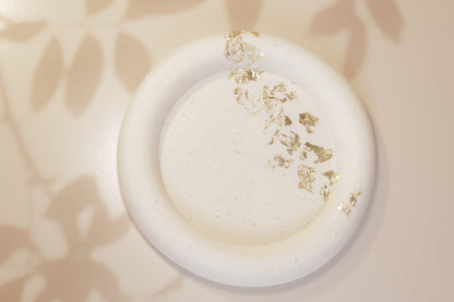 Round Cloud Tray with Gold Leaf
