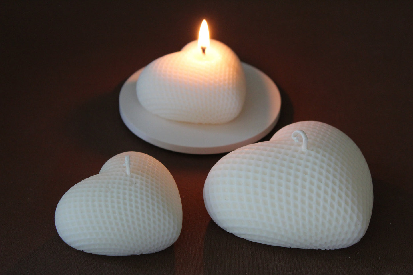 Heart Candles Set of Tree