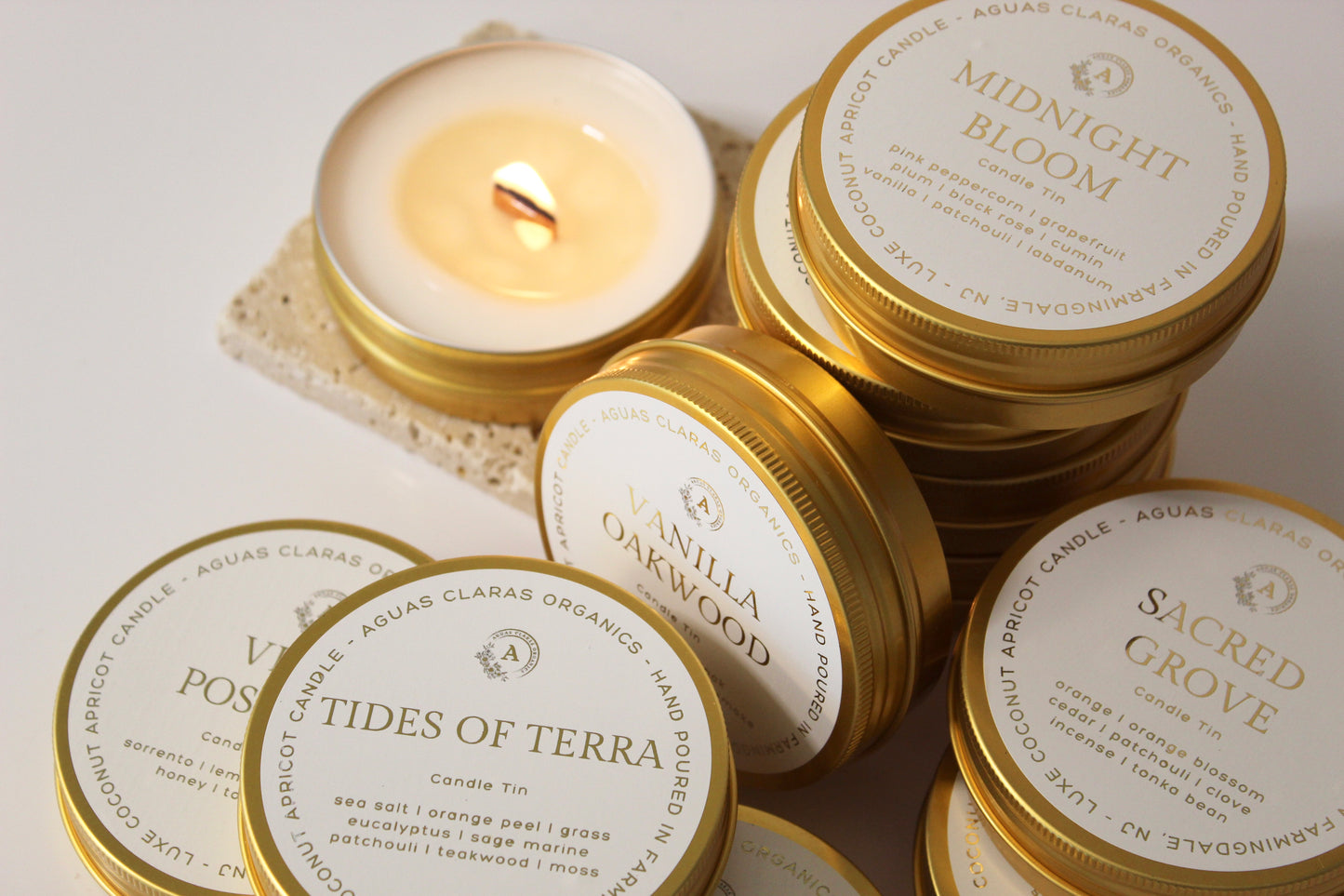 Golden Travel Candle Tin
