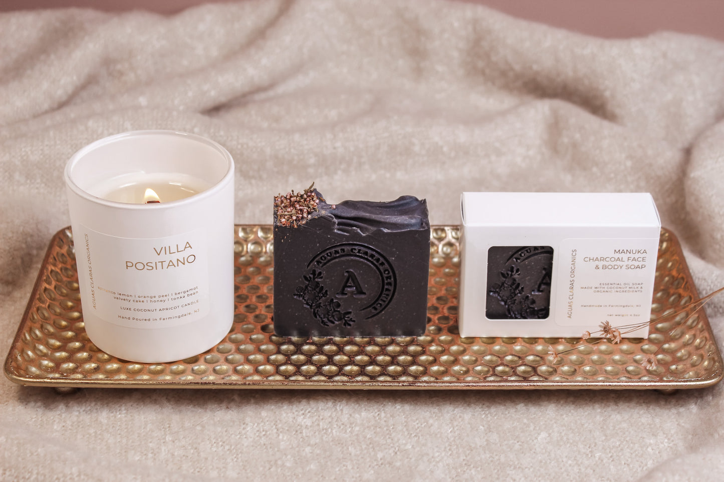 Handmade Manuka Charcoal Face & Body Soap - Tea Tree & Geranium Essential Oils